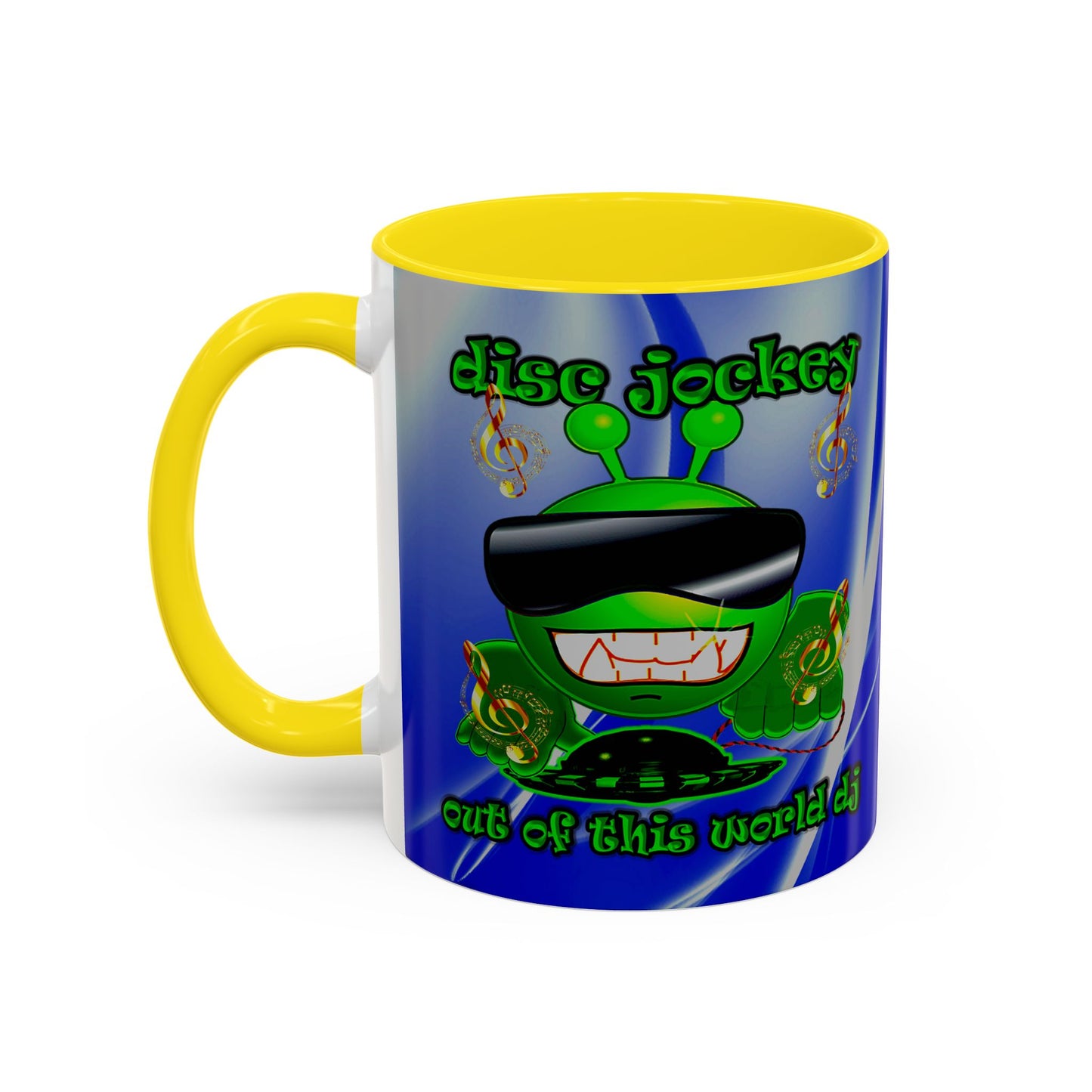 disc jockey - Accent Mug (blue-white wave)