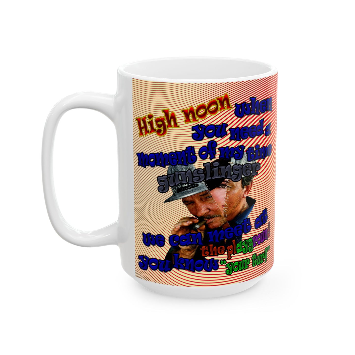 high noon - White Mug (yellow-orange wave)