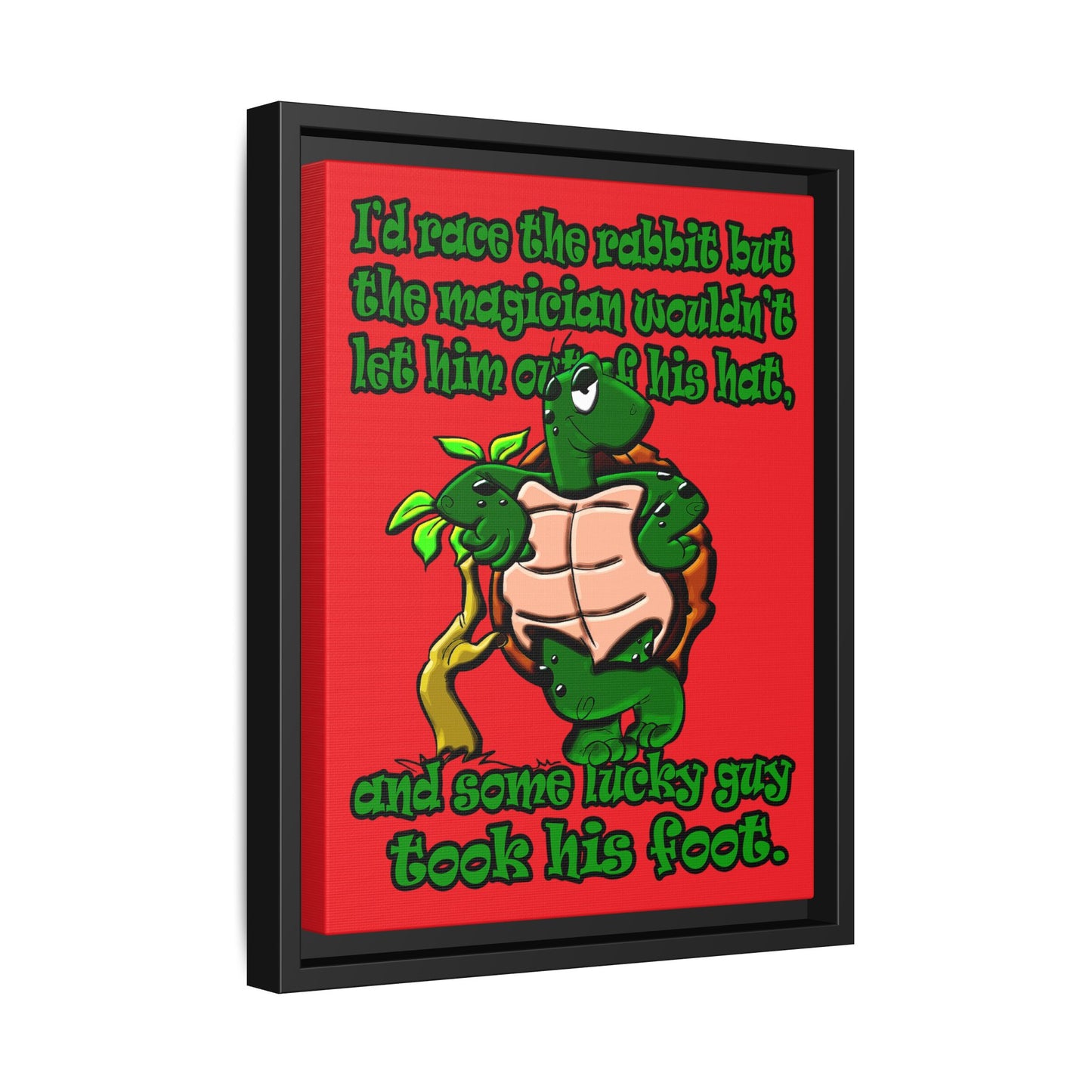 turtle race - framed canvas art (red)