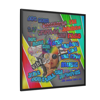 drop the beat - framed canvas art (rainbow split)