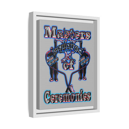 em cee squared - framed canvas art (light grey)