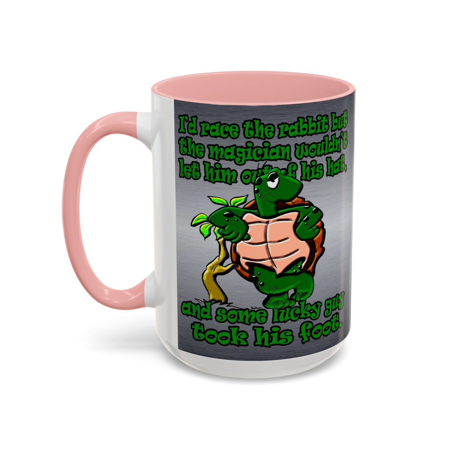 turtle race - Accent Mug (brushed nickel)