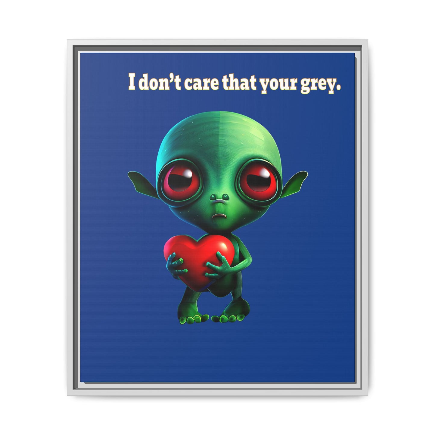 I don't care that your grey - framed canvas art (dark blue)