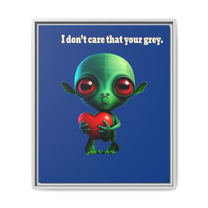 I don't care that your grey - framed canvas art (dark blue)
