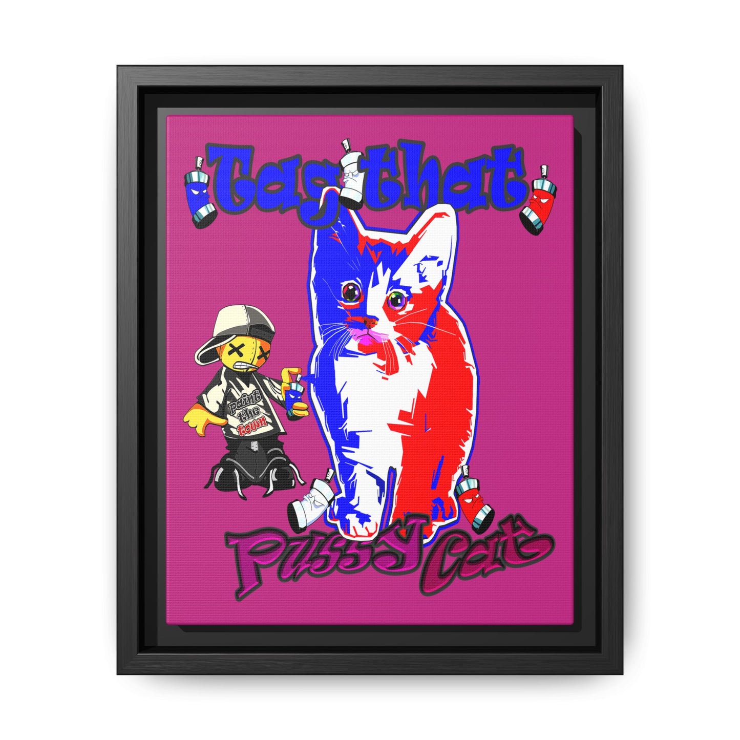 tag that - framed canvas art (pink)