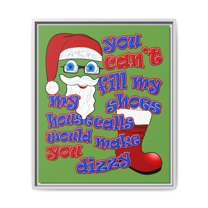 santa's shoes - framed canvas art (green)