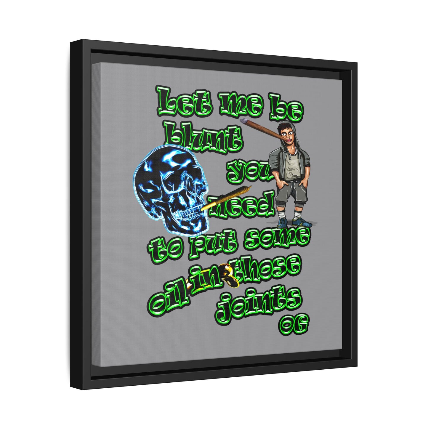 og - framed canvas art (grey)