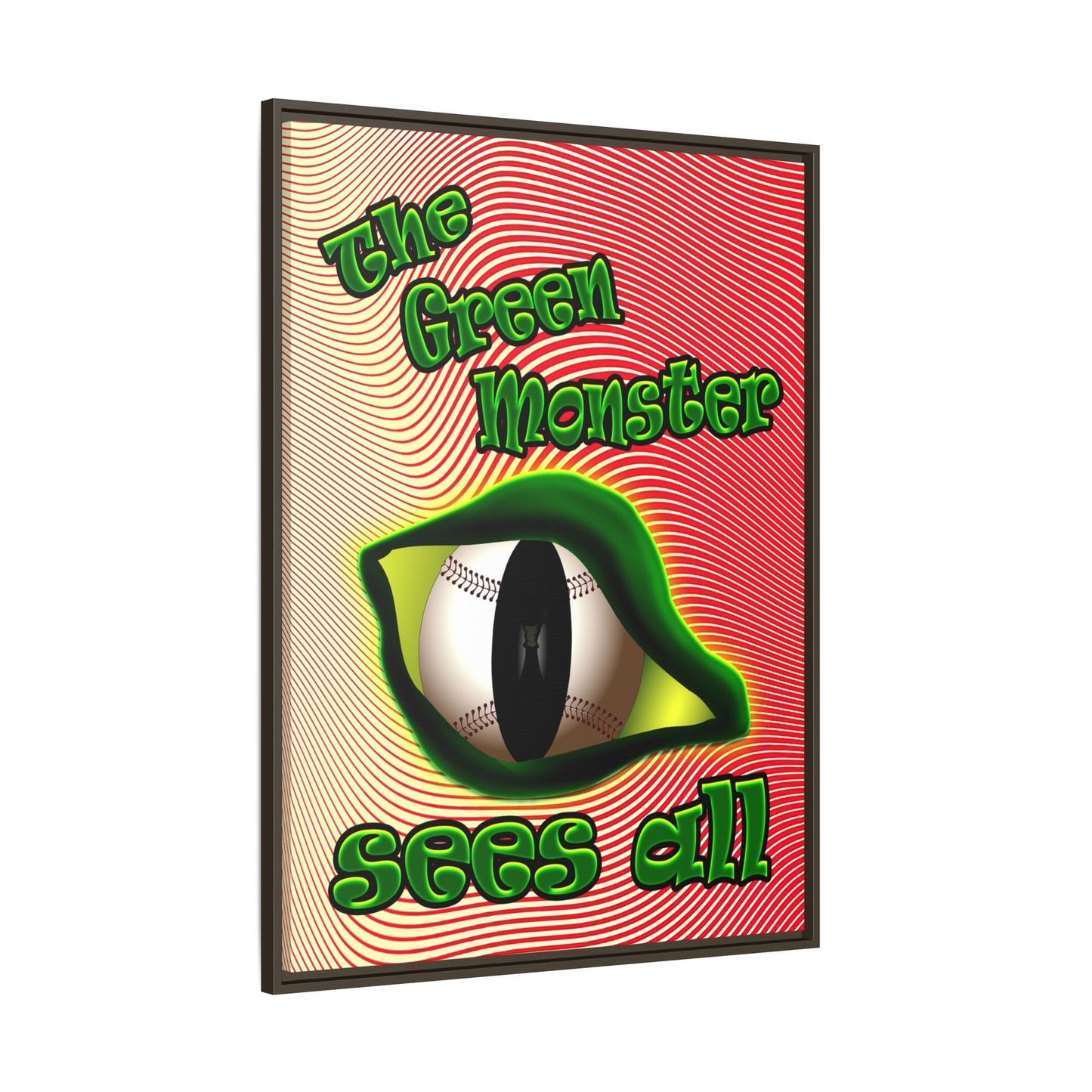 green monster - framed canvas art (yellow-orange wave)