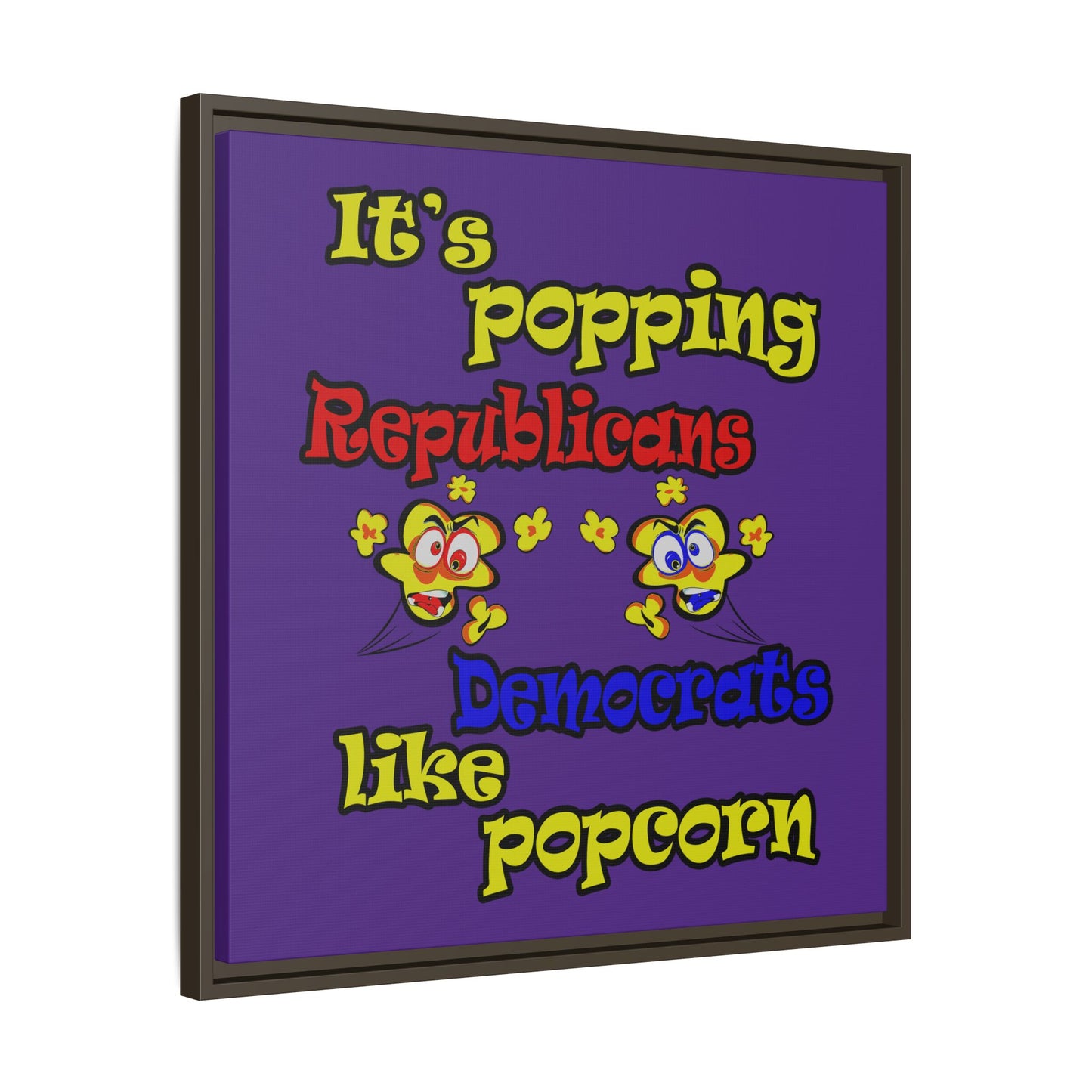 popping like popcorn - framed canvas art (purple)