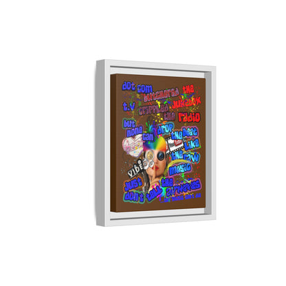 drop the beat - framed canvas art (brown)