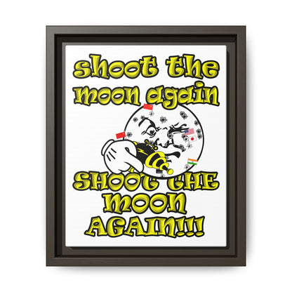 shoot the moon again - framed canvas art (white)