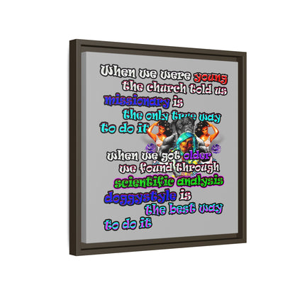 doggystyle - framed canvas art (light grey)