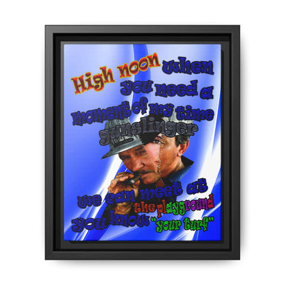 high noon - framed canvas art (blue-white wave)