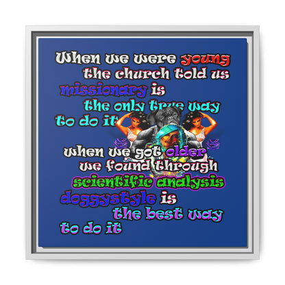 doggystyle - framed canvas art (dark blue)