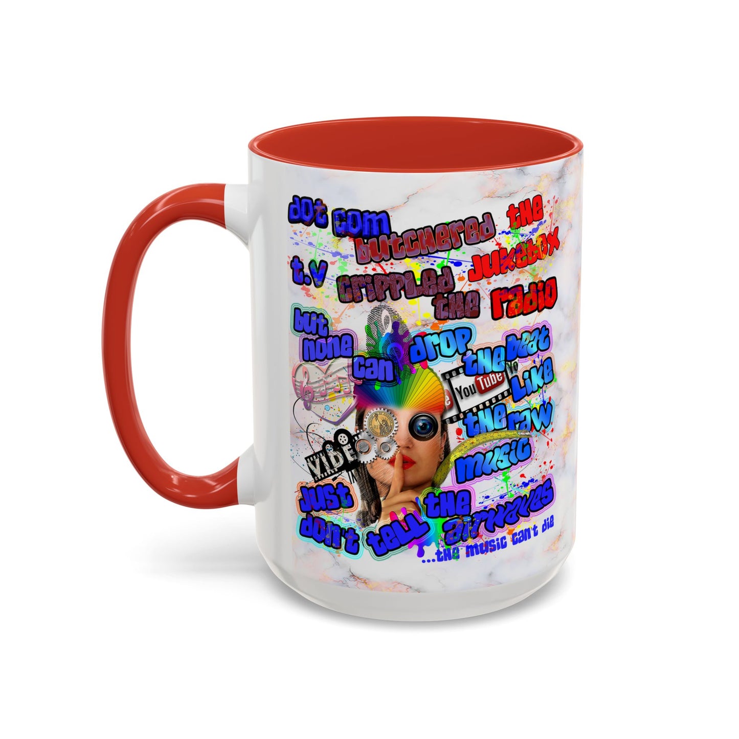 drop the beat - Accent Mug (white marble)