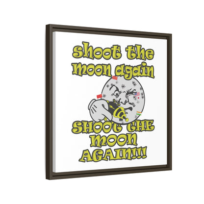 shoot the moon again - framed canvas art (white)