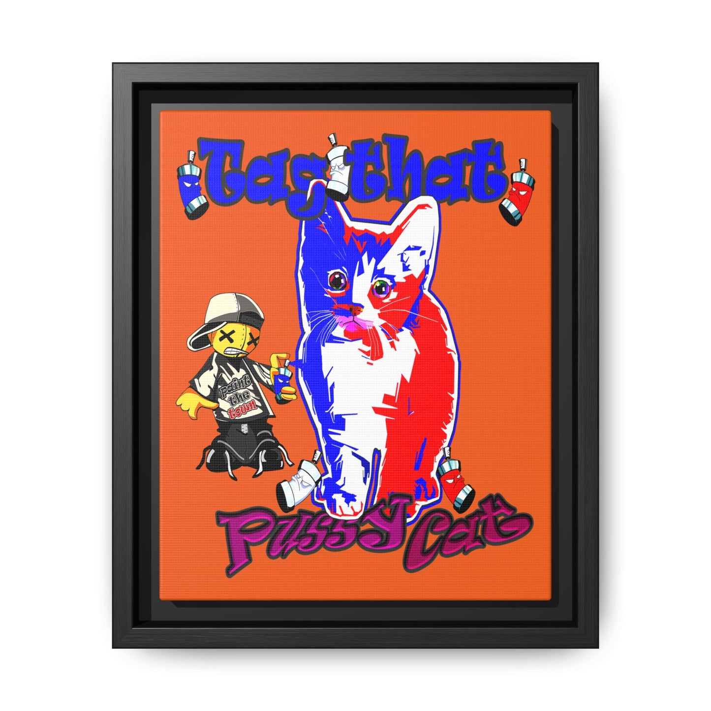 tag that - framed canvas art (orange)