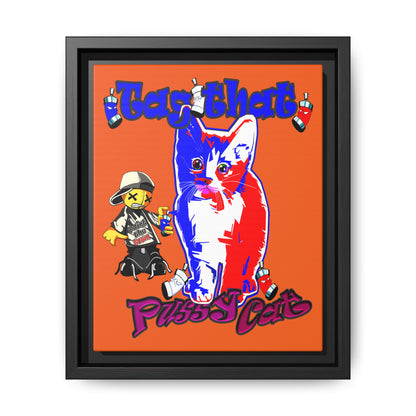 tag that - framed canvas art (orange)