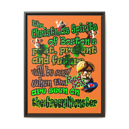 christmas spirits of boston - framed canvas art (crusta)
