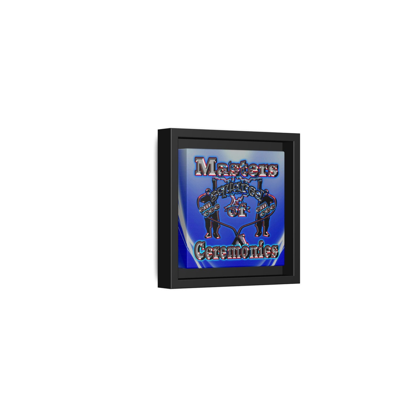 em cee squared - framed canvas art (blue-white wave)