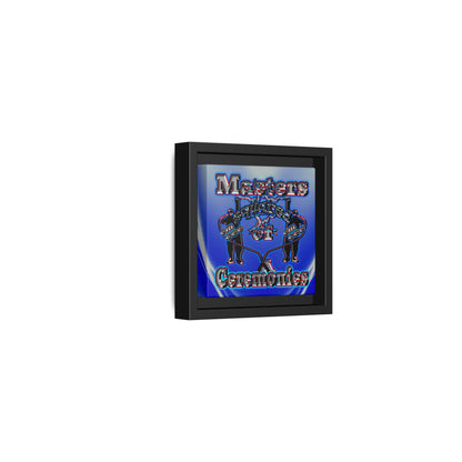 em cee squared - framed canvas art (blue-white wave)