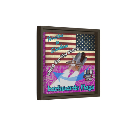 shoot for the stars - framed canvas art (pink swirl)