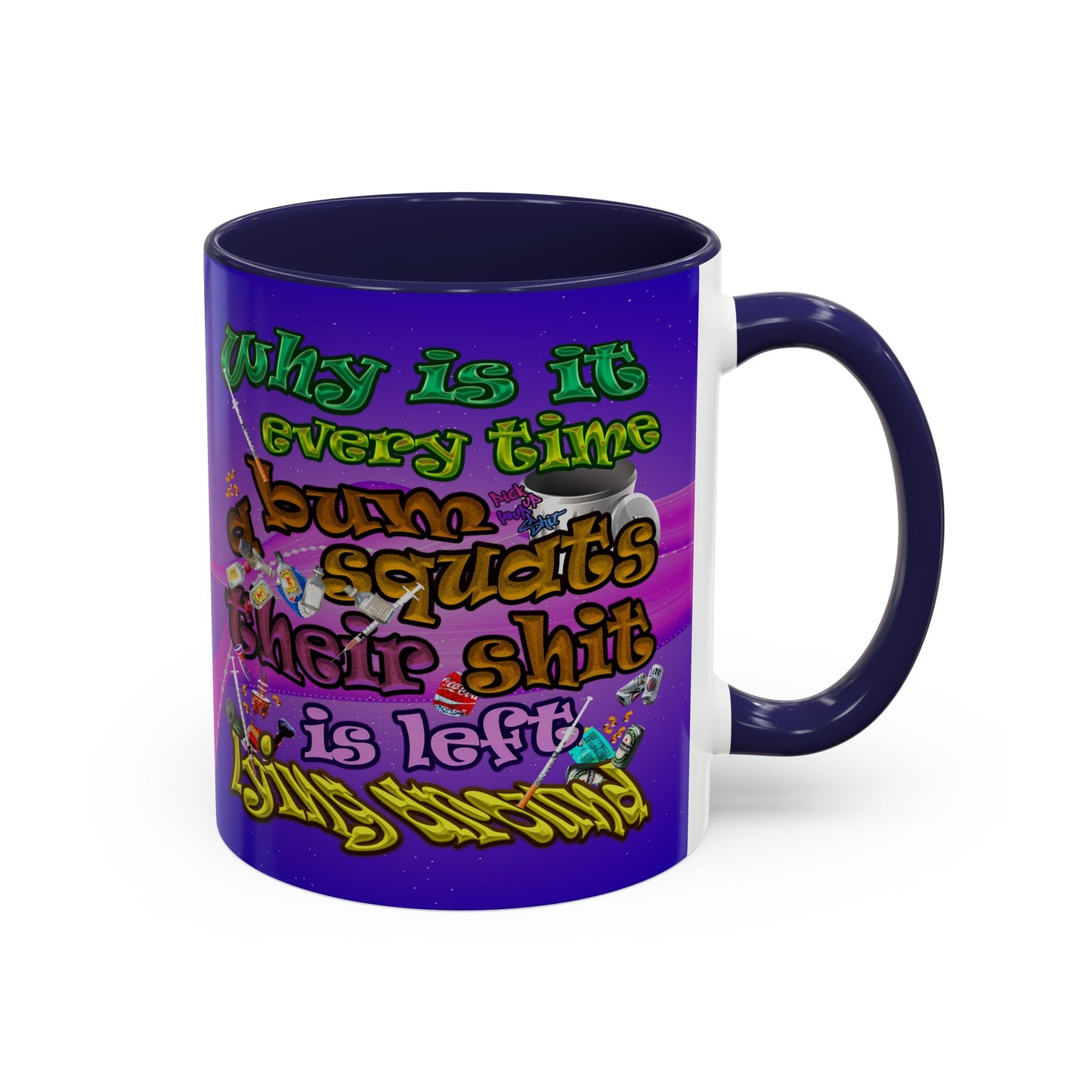the bum's shit - Accent Mug (purple-pink wave)