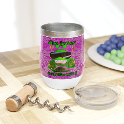 disc jockey - Chill Wine Tumbler (pink swirl)