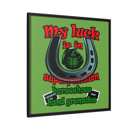my luck - framed canvas art (green)