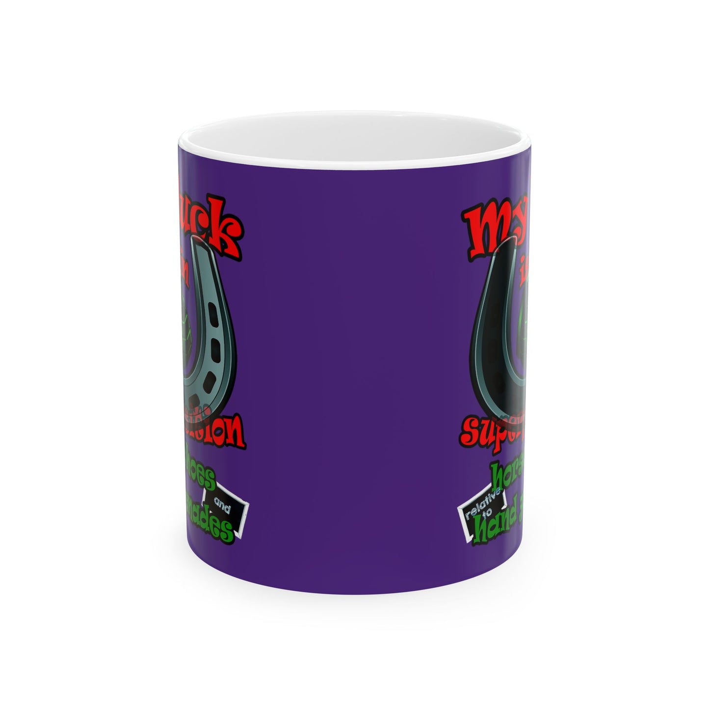 my luck - White Mug (purple)