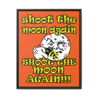 shoot the moon again - framed canvas art (orange)