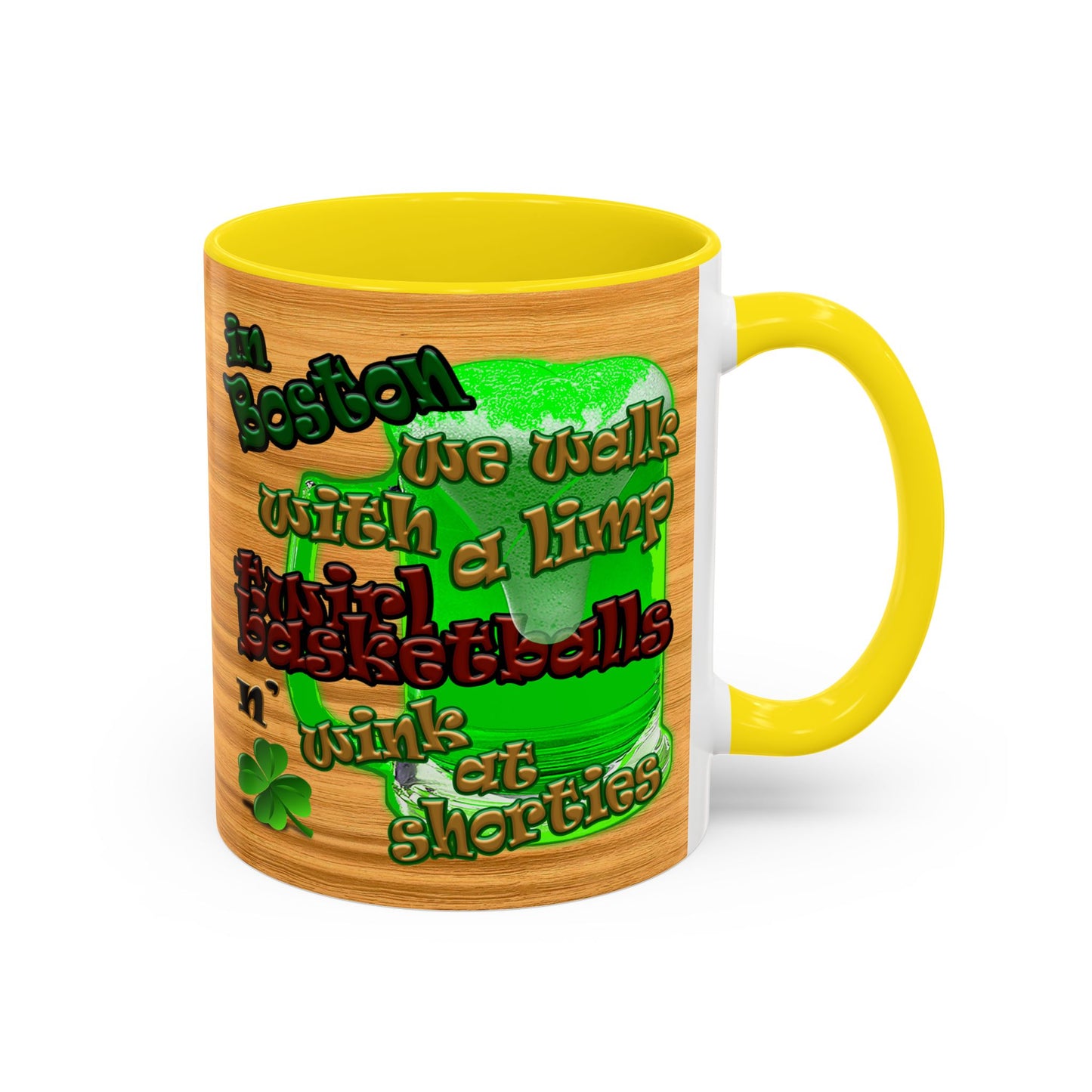 celtics logo - Accent Mug (butterscotch wood finish)