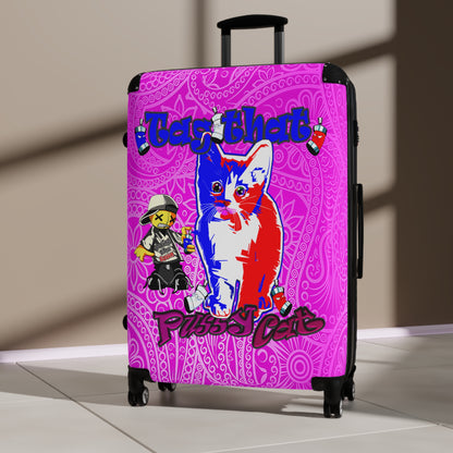 tag that - Suitcase (pink swirl)