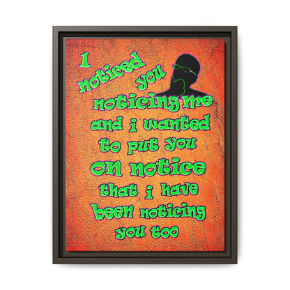 noticed you noticing - framed canvas art (burnt orange)