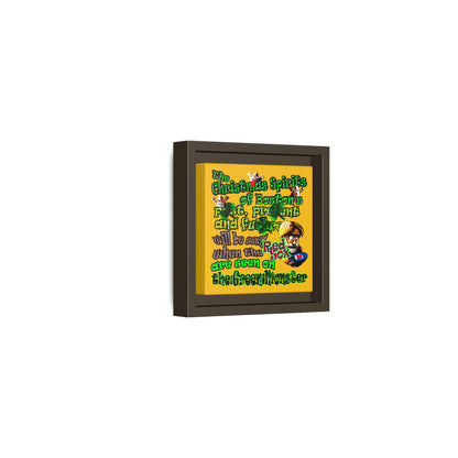 christmas spirits of boston - framed canvas art (yellow)