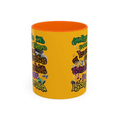 the bum's shit - Accent Mug (yellow)