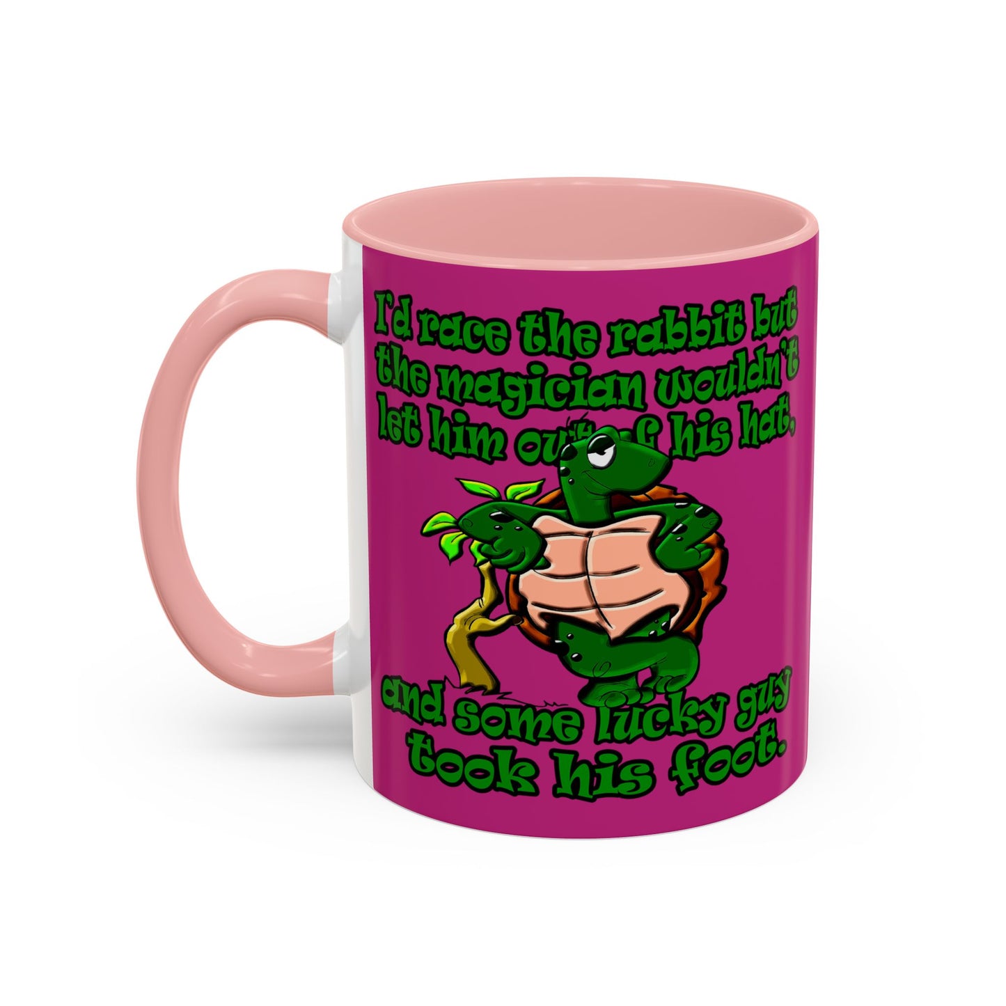turtle race - Accent Mug (pink)