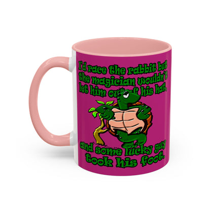 turtle race - Accent Mug (pink)