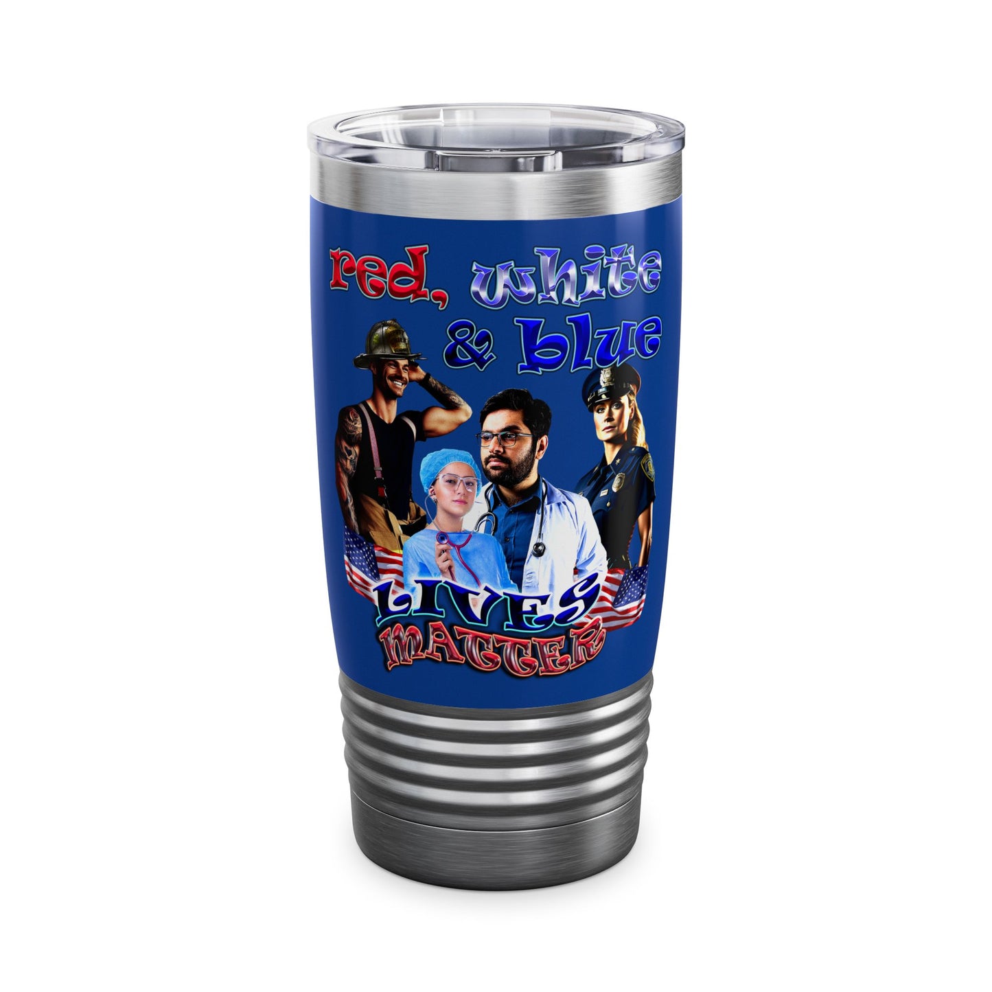 rw&b lives matter - Ringneck Tumbler, 20oz (dark blue)