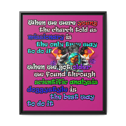 doggystyle - framed canvas art (pink)