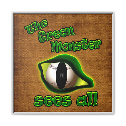 green monster - framed canvas art (brown papyrus)