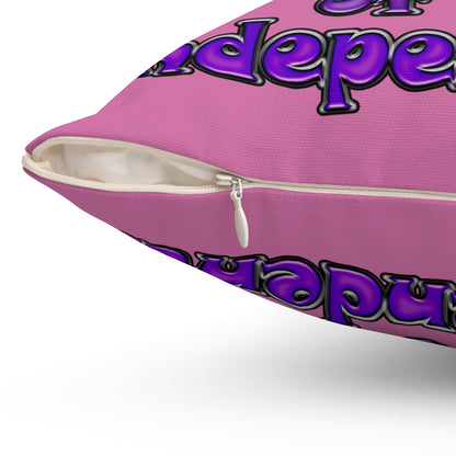 declaration of the independents - Spun Polyester Square Pillow - (light pink)
