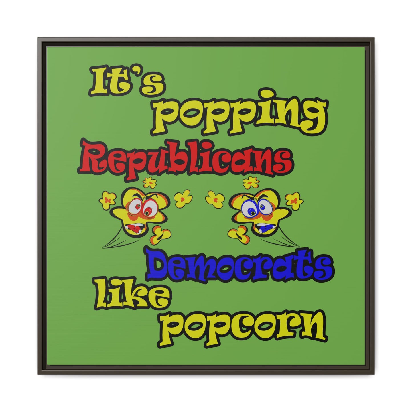 popping like popcorn - framed canvas art (green)