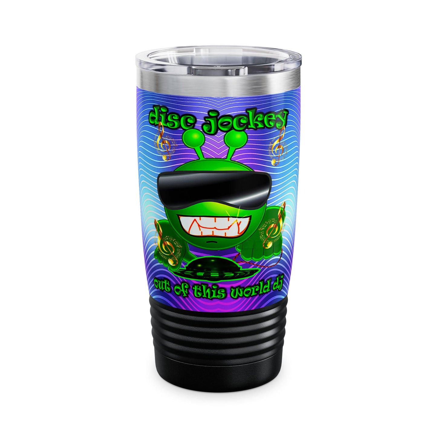 disc jockey - Ringneck Tumbler, 20oz (purple wave)