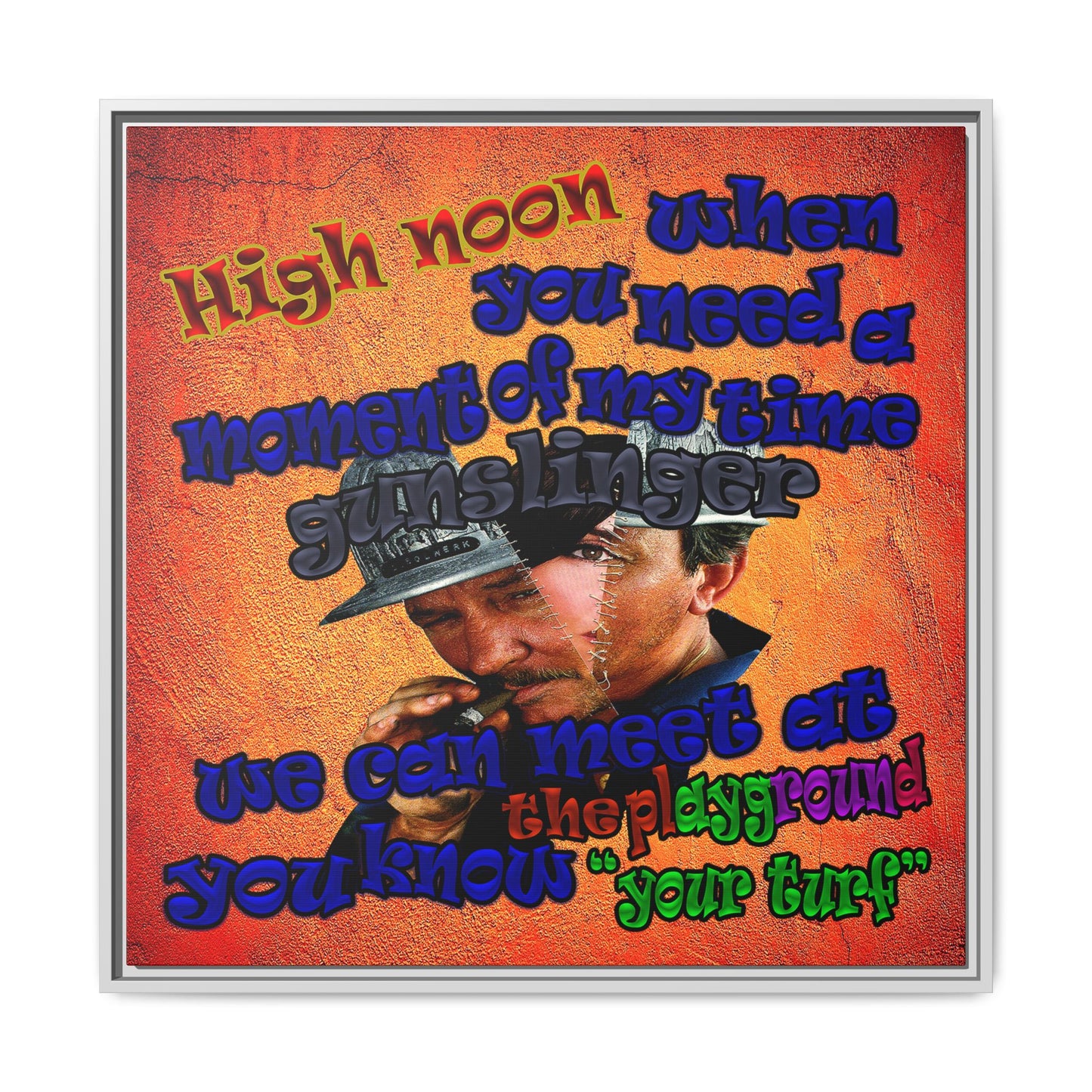 high noon - framed canvas art (burnt orange)