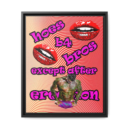 hoes b4 bros - framed canvas art (yellow-orange wave)