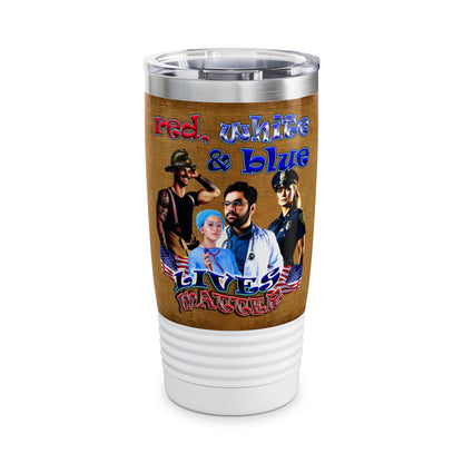 rw&b lives matter - Ringneck Tumbler, 20oz (brown papyrus)