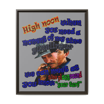 high noon - framed canvas art (grey)