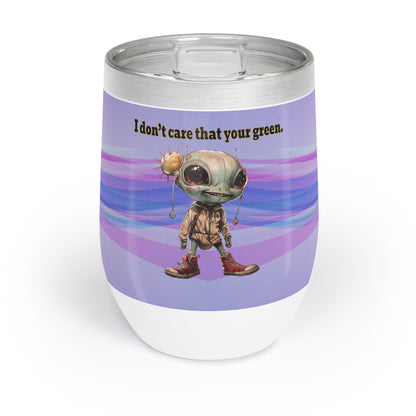 I don't care that your grey - Chill Wine Tumbler (light blue-pink wave)