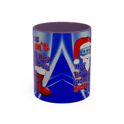 santa's shoes - Accent Mug (blue-white wave)